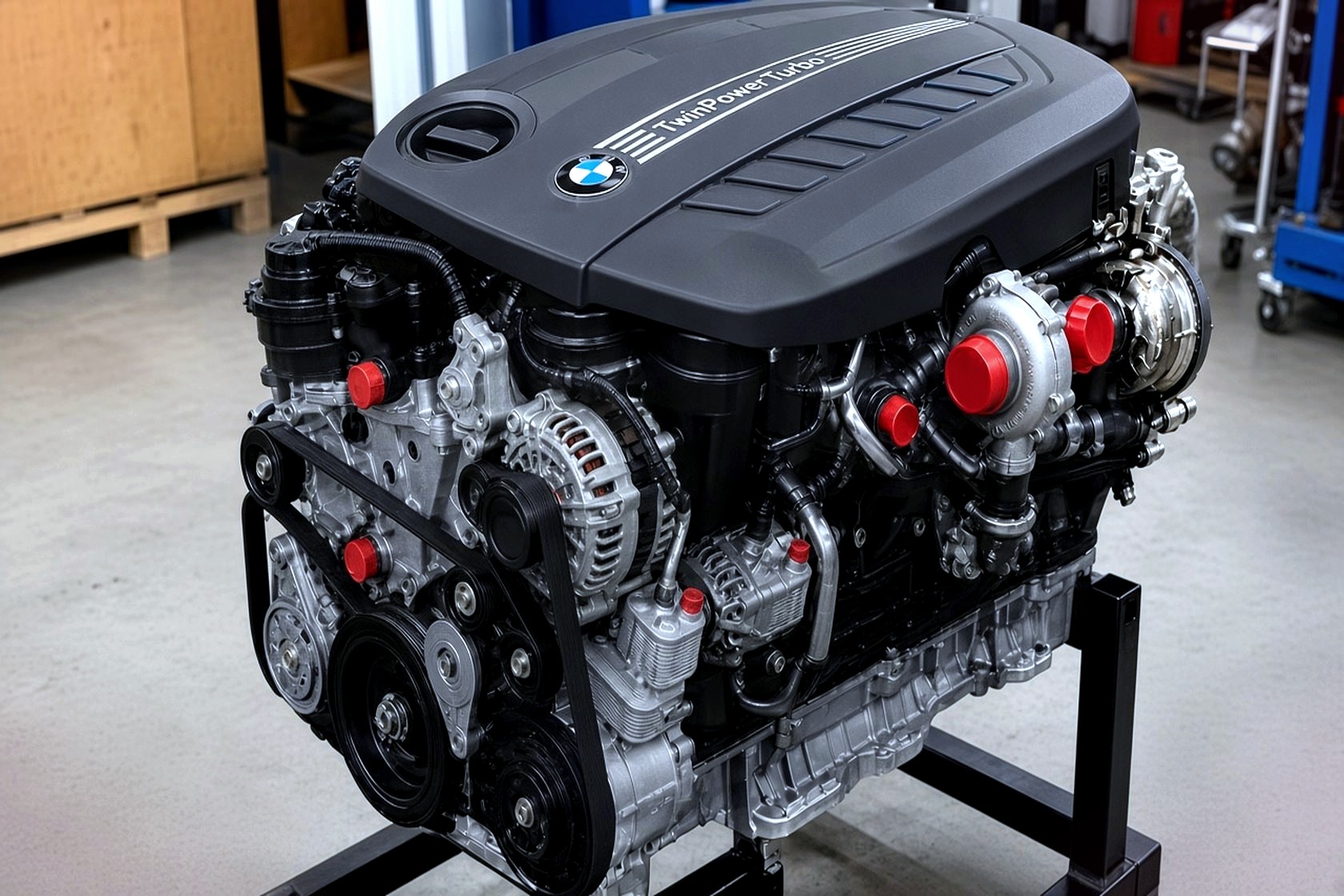 Engine ready for shipping